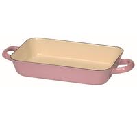 Plat rectangulaire émaillé, 26 cm, 5 litres, rose