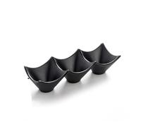 Plat rond en ABS noir pour sauce soja, petits bols à pincer pour apéritif, plat à tremper pour la cuisine à la maison, assiette d'assaisonnement (style O)