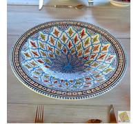 Plat Tebsi Bakir turquoise - D 33 cm