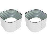 Plate-bande surélevée, acier revêtu d'aluminium-zinc, 60 cm x 60 cm x 43 cm, conception de base ouverte, résistante à la rouille, surface de plantation suffisante