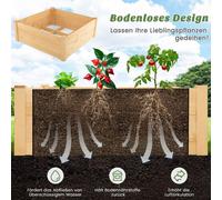 Plate-bande surélevée avec clôture jardinière en bois avec clôture de protection 4 côtés et grille de plantation 107 x 107 x 70 cm