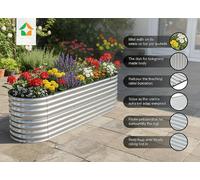Plate-bande surélevée en acier ovale M 240 x 80 x 80 argent