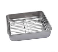 Plate de Cuisson Carrée 430 24cm Anti-Rouille Plate de Cuisson(15) | Acier 430 pour robuste, finition lisse, résistance rouille, format carré 24cm, usage four et table