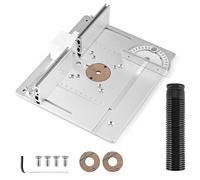 Plate de support pour table de fraisage - Insert pour table de défonceuse - Compatible avec les bancs de travail en bois et les scies circulaires - Avec guide d'onglet - Rail de guidage en aluminium -