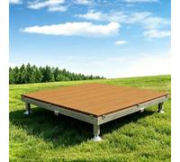 Plate-forme De Jardin Composite Modulaire, Dalles De Terrasse Surélevées, 33x33 Pouces, Avec Pieds Réglables, For Sol Inégal, Arrière-cour(Teak Wood)
