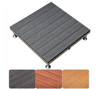 Plate-forme de Terrasse Surélevée 84x84 cm, Dalles de Terrasse Modulaires | Revêtement de Sol en Composite Bois, Pieds Réglables, pour Balcon, Patio et Porche(Gray,7.9-9.8in/20-25cm)