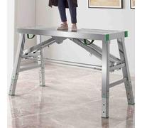 Plate-forme de travail de pliage réglable en hauteur, capacité de 880 Lbs, échafaudage en acier antidérapant pour le bricolage à la maison, la construction, la peinture, la conception facile pliable e
