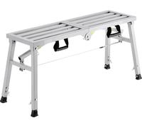 Plate-forme de travail SucceBuy, réglable en hauteur avec 3 marches, escabeau pliable en acier allié, échafaudage portable, capacité de charge 180 kg, surface antidérapante en caoutchouc