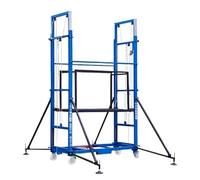 Plate-forme d'échafaudage électrique à télécommande, table de levage de capacité de 500kg avec roues pivotantes, ascenseur de travail pliant pour l'entretien extérieur intérieur, mobilité facile et co