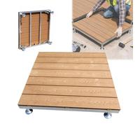 Plate-forme Modulaire en Composite Bois, Kit de terrasse flottante | Dalles de Terrasse Emboîtables, Avec Plots Réglable, Facile à poser, pour Balcon Porche(Teak,100cm/39.4in)