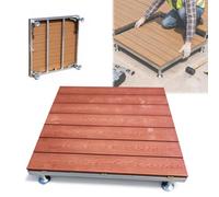 Plate-forme Modulaire en Composite Bois, Kit de terrasse flottante | Dalles de Terrasse Emboîtables, Avec Plots Réglable, Facile à poser, pour Balcon Porche(Mahogany,84cm/33in)