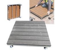 Plate-forme Modulaire en Composite Bois, Kit de terrasse flottante | Dalles de Terrasse Emboîtables, Avec Plots Réglable, Facile à poser, pour Balcon Porche(Grey,100cm/39.4in)