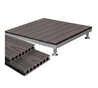Plate-forme Réglable Modulaire, Dalles De Terrasse Surélevées De 33 X 33 Pouces, Couverture De Sol Emboîtable Extérieure Toutes Saisons, For Tentes De Camping(Gray)