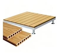 Plate-forme Réglable Modulaire, Dalles De Terrasse Surélevées De 33 X 33 Pouces, Couverture De Sol Emboîtable Extérieure Toutes Saisons, For Tentes De Camping(Teak Wood)