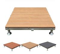 Plate-forme Surélevée d'extérieur, Plateforme Modulaire en Bois Composite | Kit de Terrasse Flottante 84x84 cm pour Camping, Patio, Jardin, Pieds Réglables, Imperméable, Antidérapante(Teak,15-20 cm)