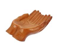 Plateau à Bijoux de Comptoir en Bois Sculpté, Double Main Décorative