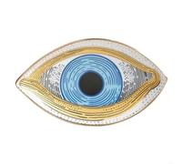 Plateau à bijoux en céramique ovale, décoration d'intérieur, forme d'œil, assiette décorative, style artistique, bibelot, clé Pour colliers et bracelets(Color 01)
