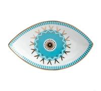 Plateau à bijoux en céramique ovale, décoration d'intérieur, forme d'œil, assiette décorative, style artistique, bibelot, clé Pour colliers et bracelets(Color 03)