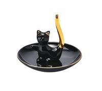 Plateau à bijoux en céramique, porte-bagues forme de chat, porte-clés for collier, anniversaire Noël, fiançailles Pour colliers et bracelets