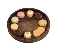 Plateau à bougie | Support de présentation en bois rustique | Plateau | Pour comptoir de cuisine, coiffeuse, centre de table, savon, parfum, bougies, cupcakes, vaisselle, télécommande