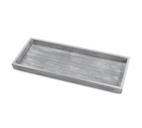 Plateau à bougie vintage shabby blanc - 42 x 17 cm - Plateau décoratif rectangulaire en bois - Plateau en bois - Plateau de service - Décoration de table pour Noël, Avent, mariage, cadeaux de