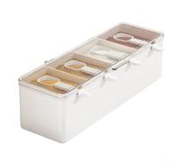 Plateau à condiments réfrigéré avec 4 récipients amovibles, couche de glace pour pique-nique, barbecue, dîner de famille, panier à salade de grande capacité avec couvercles et ustensiles de service