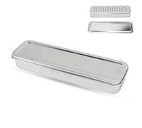 Plateau à Couverts Avec Couvercle, Boîte à Argenterie En Acier Inoxydable, Boîte De Rangement De Vidange De Baguettes, Couverts De Cuisine Et Ustensiles De Cuisine, Organisateur De Tiroir(Argent)