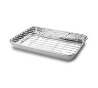 Lacor Plat à four Essential 15566 en inox – grille amovible, 26,5 x 20,5 x 2,5 cm
