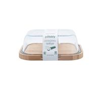 Plateau à fromage compact en bambou avec couvercle en verre
