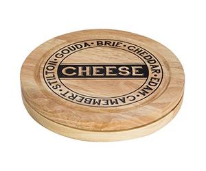 Plateau à Fromage en Bois Rond et ses 4 Couteaux à Fromages