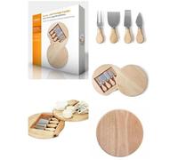 Plateau À Fromage - Livoo - Pivotant - Bois Naturel - 4 Couteaux Inclus