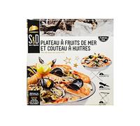 Plateau A Fruits De Mer Et Couteau A Huitre Pied Pliable 3 Pieces Inox Ustensile Cuisine