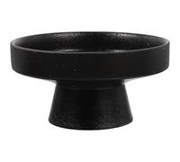 Plateau à fruits domestique en céramique, plat à fruits sur pied, support à cupcakes simple en porcelaine, bol à fruits sur piédestal, plateau de rangement pour fruits secs et collations (noir)