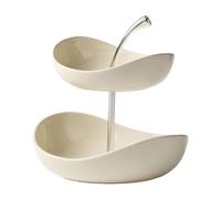 Plateau à fruits en céramique double et triple couche, plateau à étages pour table basse, présentoir décoratif de salon de cuisine (petit)
