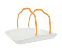 Plateau à Gâteaux en Plastique avec Poignée, Rectangle Orange | Transport de Pâtisseries et Biscuits, Trous D’aération, Usage pour Fêtes et Cafés, Facile à Nettoyer