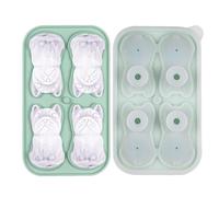Plateau à glaçons en silicone Bulldog, plateau à cubes congelés pour chien | Machine à boules de glace en silicone à dégagement facile pour les de l