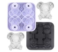 Plateau À Glaçons Koala - Moule À Boissons Froides En Forme D'animal À Quatre Cavités | Machine À Cubes 3D En Silicone Flexible De Qualité Alimentaire, À Dégagement Facile, Gadget De Cuisine Réutilisa