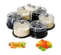 Plateau à Légumes avec Couvercle Plat Tournant pour Apéritif et Buffet | Plateau de service à compartiments pour table, , adultes, voyages, pique-niques, traiteur, réceptions