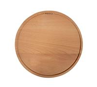 Plateau à Pizza Amigo L/Planche de présentation ⌀34cm / Bois de hêtre/Avec tranchée/Également pour le petit-déjeuner, déjeuner et diner/Ronde
