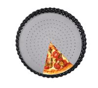 Plateau à pizza durable : plateau à pizza antiadhésif avec fond mobile en acier au carbone perforé, plateau à pizza croustillant, plateau à pizza perfo