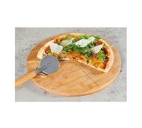Plateau À Pizza En Bambou Avec Roulette À Pizza - Repas Convivial - Livraison Gratuite