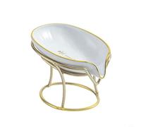 Plateau à savon en forme de feuille avec drainage automatique à 45 degrés Corps en PET Base en fer Évacuation efficace de l'eau Séchage rapide Pour savon, éponges, récureurs, 13 x 9 x 9 cm, vert foncé