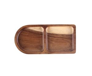 Plateau à Snacks en Bois, Compartiments Multiples pour Table et Goûter | Finition Lisse, Ponçage Soigné, Style Moderne, Présentation Ordonnée, pour Café, Chocolat, Fête et Thé