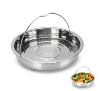 Plateau à vapeur pour légumes en acier inoxydable avec poignée (M) | 20/22/24 cm, passoire en avec pieds, cuiseur vapeur instantané pour autocuiseur, pour boulettes, fruits de mer, œufs