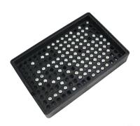 Plateau à vis en plastique antistatique - 14 x 9 cm - Pour vis de 1,0 à 4,0 mm - Rangement avec encoche de bec verseur - Résistant à l'usure - Pour réparation électronique, atelier, métal (1,0-1,5 mm)