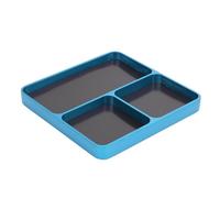Plateau à vis pour réparation de véhicules radiocommandés, plaque porte-vis en alliage d’aluminium avec 3 compartiments séparés, plateau de rangement élégant pour l’entretien des (Bleue)