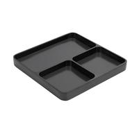 Plateau à vis pour réparation de véhicules radiocommandés, plaque porte-vis en alliage d’aluminium avec 3 compartiments séparés, plateau de rangement élégant pour l’entretien des (Noire)