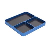 Plateau à vis pour réparation de véhicules radiocommandés, plaque porte-vis en alliage d’aluminium avec 3 compartiments séparés, plateau de rangement élégant pour l’entretien des (Bleu foncé)