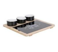 Plateau Apéro Bambou avec Planche à Découper en Verre + 3 Coupelles - SOKA - ALTOBUY Bois