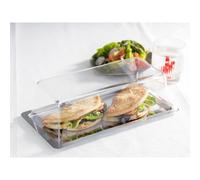 APS Plateau de service avec couvercle - Plateau à gâteau royal de qualité supérieure fabriqué en Allemagne - Durable, empilable et fabriqué en acier inoxydable - Ne passe pas au lave-vaisselle
